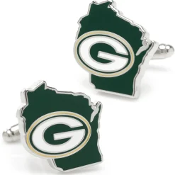 NFL Green Bay Packers State Shaped Cufflinks