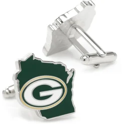 NFL Green Bay Packers State Shaped Cufflinks