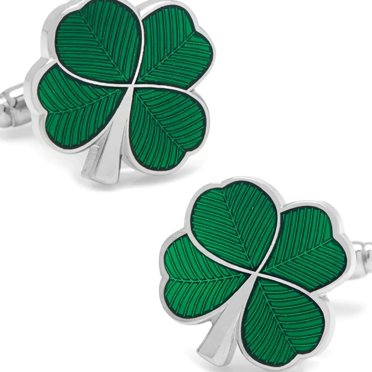 Cufflinks, Inc. Green Clover Cufflinks and Tie Bar Gift Set