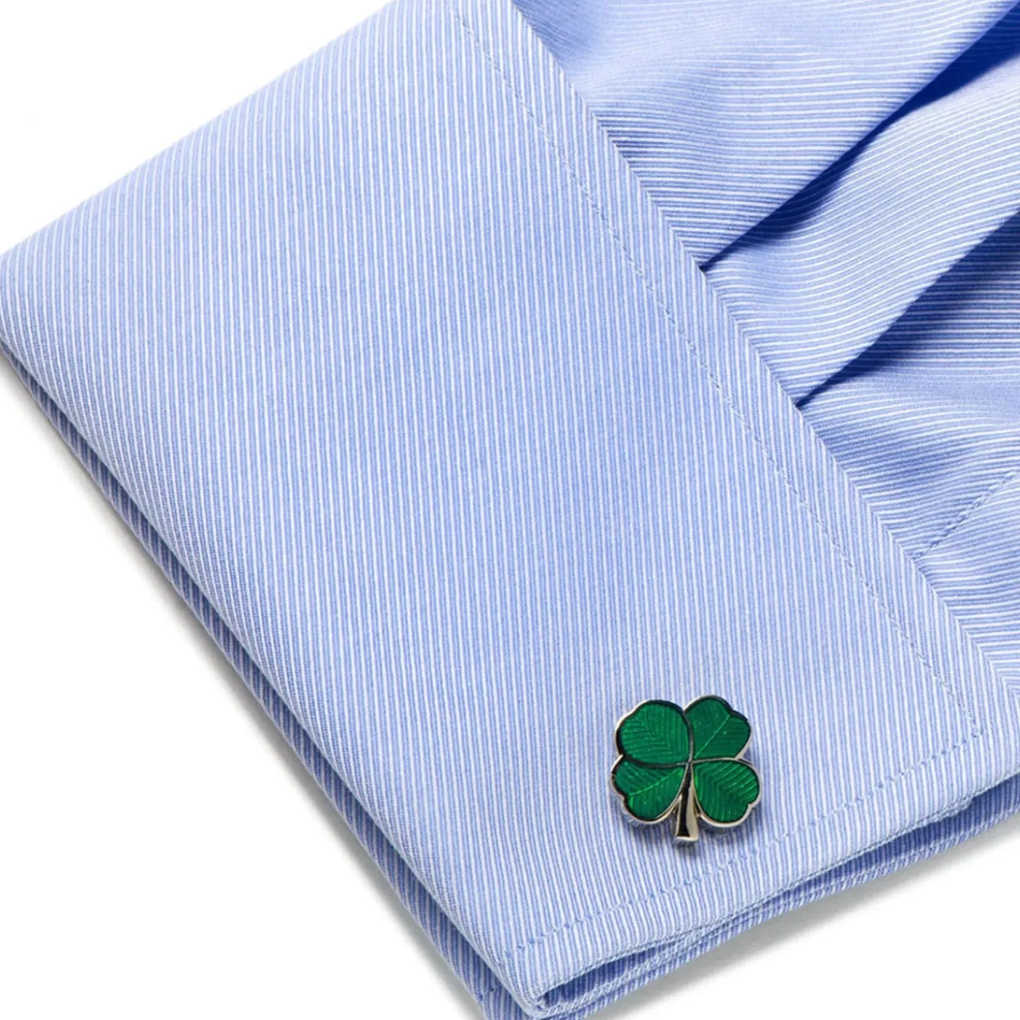 Cufflinks, Inc. Green Clover Cufflinks and Tie Bar Gift Set