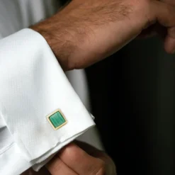 Armenta Green Malachite Cufflinks