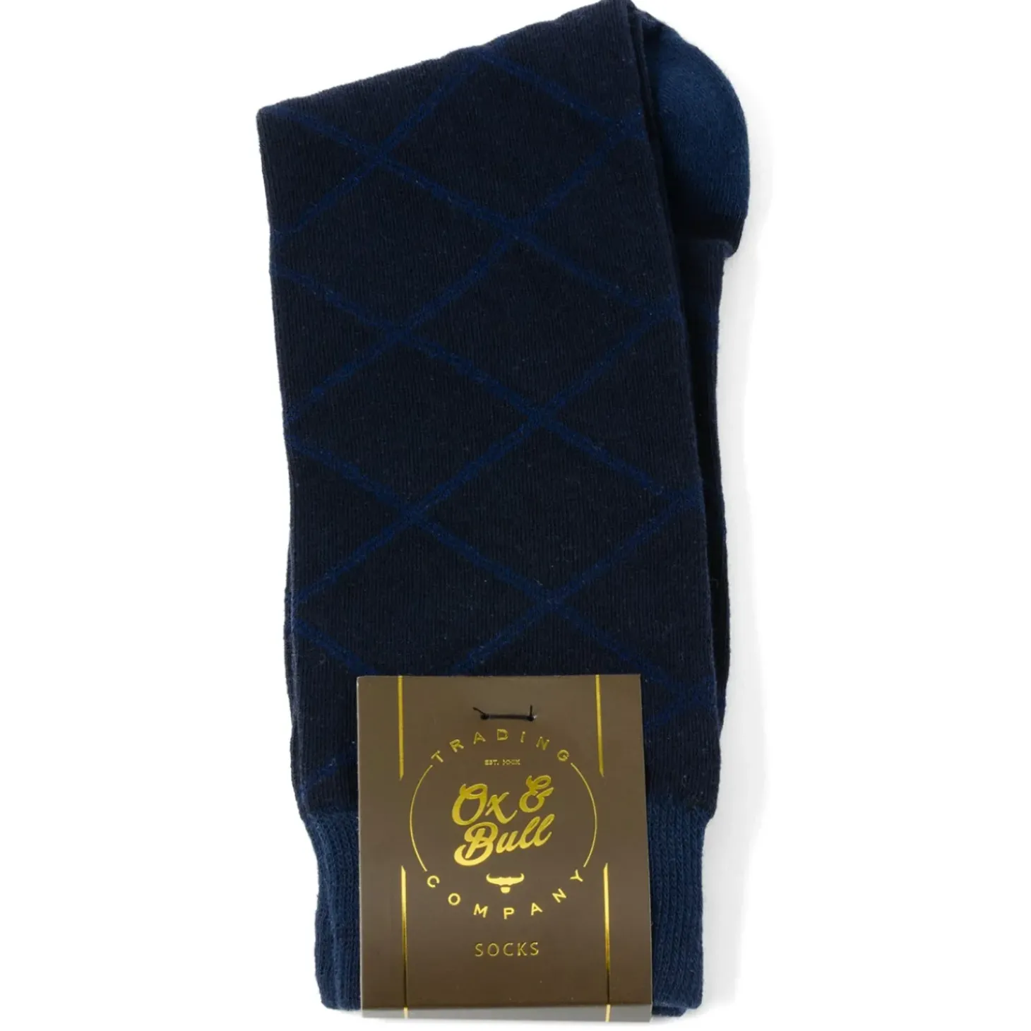 Ox and Bull Trading Co. Grid Navy Men's Socks