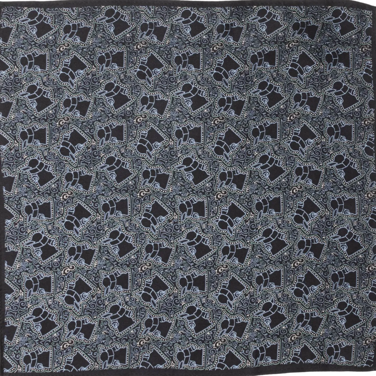 Star Wars Grogu Outline Navy Blue Pocket Square