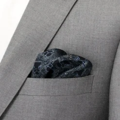 Star Wars Grogu Outline Navy Blue Pocket Square