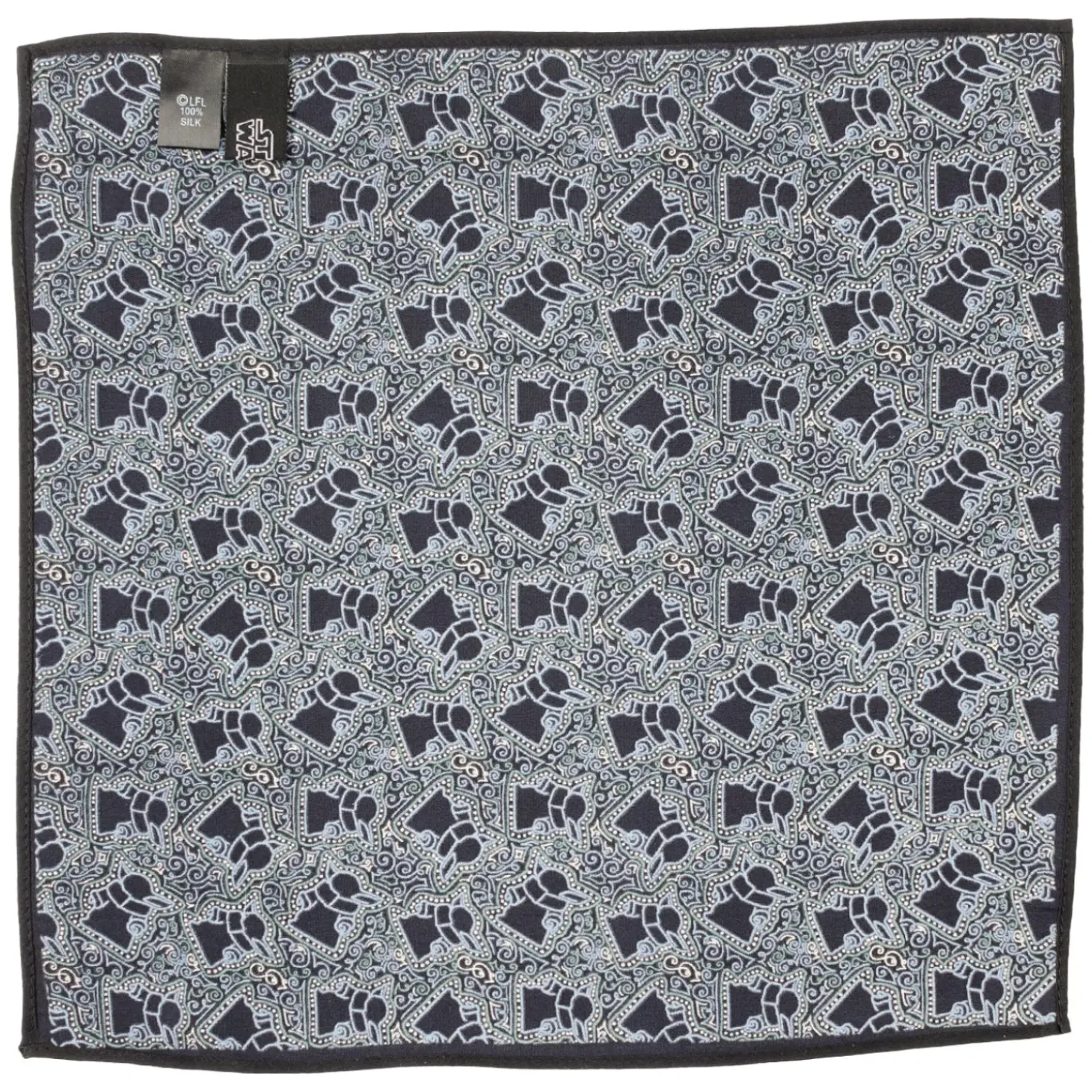 Star Wars Grogu Outline Navy Blue Pocket Square
