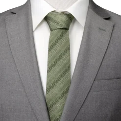 Star Wars Grogu Outline Stripe Sage Green Men's Tie