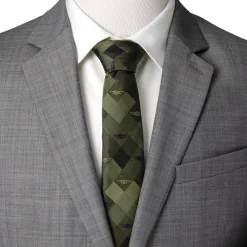 Star Wars Grogu Plaid Green Men's Tie