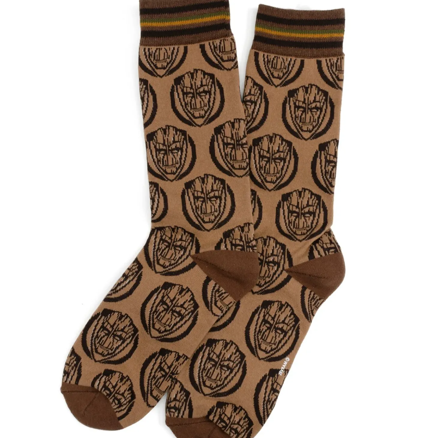 Marvel Groot Brown Tonal Men's Socks