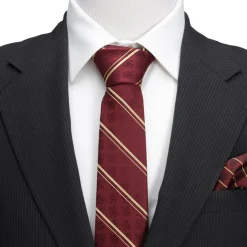 Harry Potter Gryffindor Maroon Stripe Silk Men's Tie