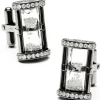 Jacob & Co. Gunmetal Diamond Hourglass Cufflinks
