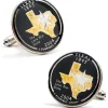 Ox and Bull Trading Co. Hand Painted Texas State Quarter Cufflinks