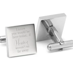 Ox and Bull Trading Co. Heaven so far away Custom Photo Engravable Cufflinks