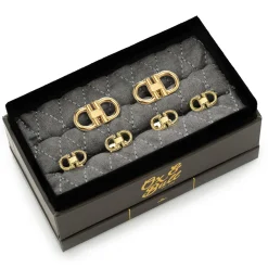 Ox and Bull Trading Co. Horse Bit Gold Stainless Steel Stud Set