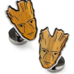 Marvel I Am Groot Tigers Eye Cufflinks