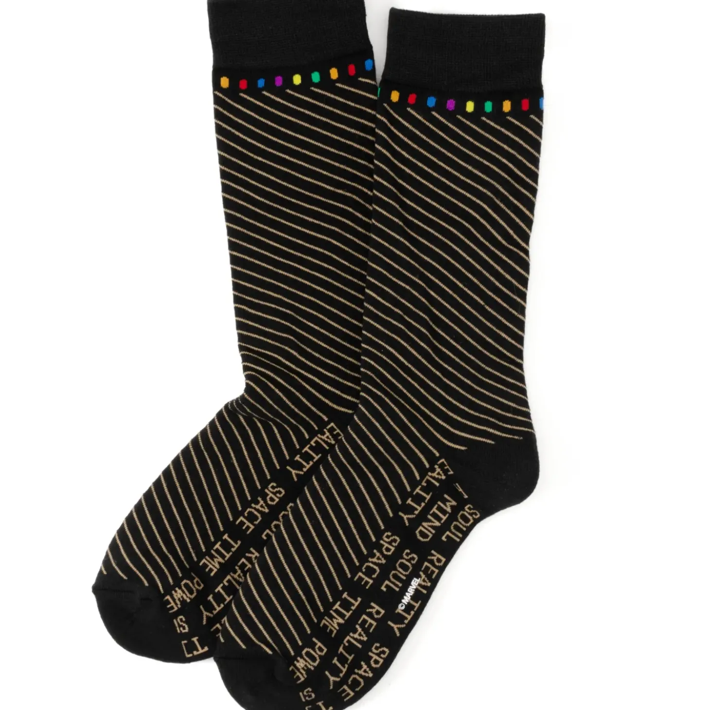 Marvel Infinity Stone Stripe Black Stripe Socks