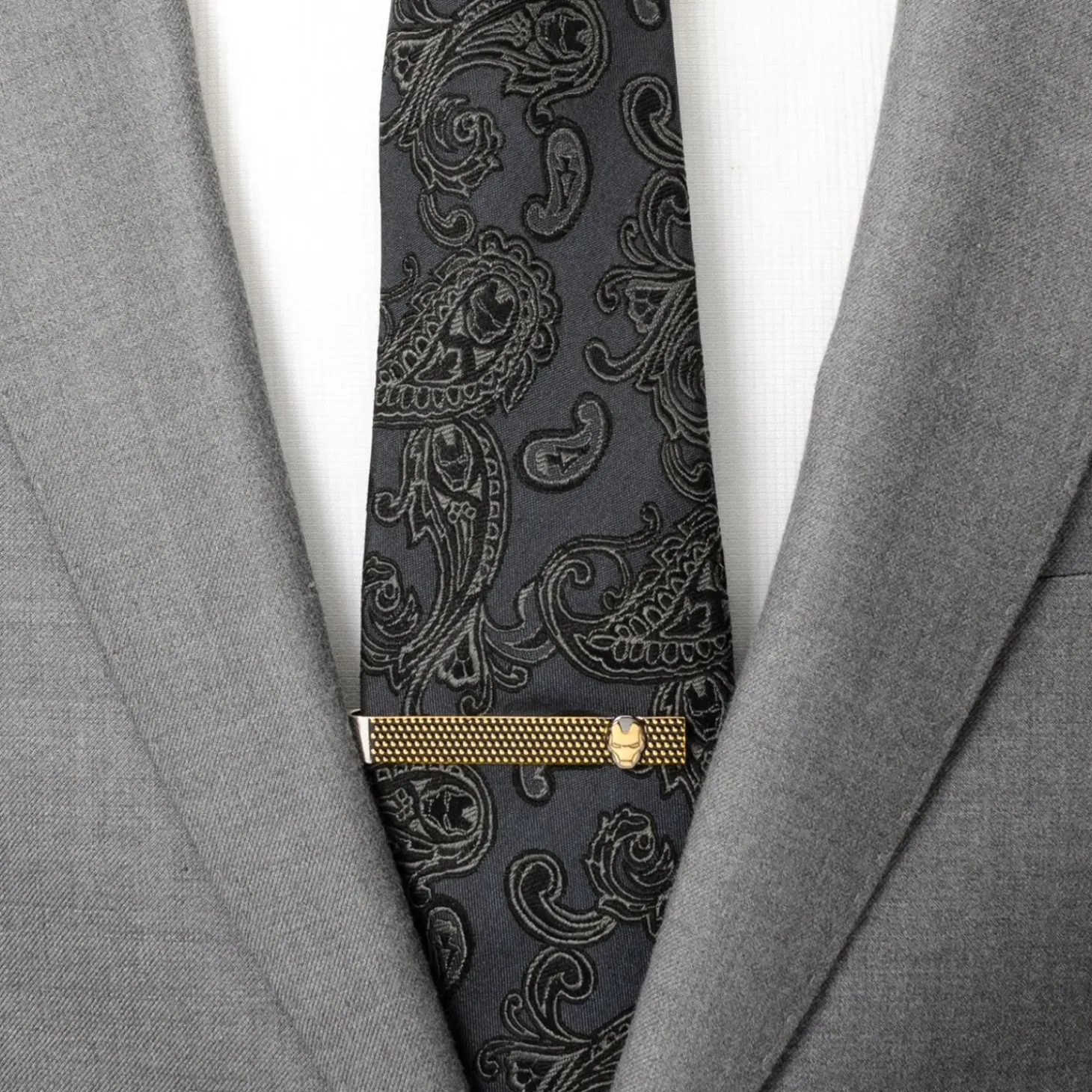 Marvel Iron Man "I Love You 3000" Textured Hidden Message Tie Bar