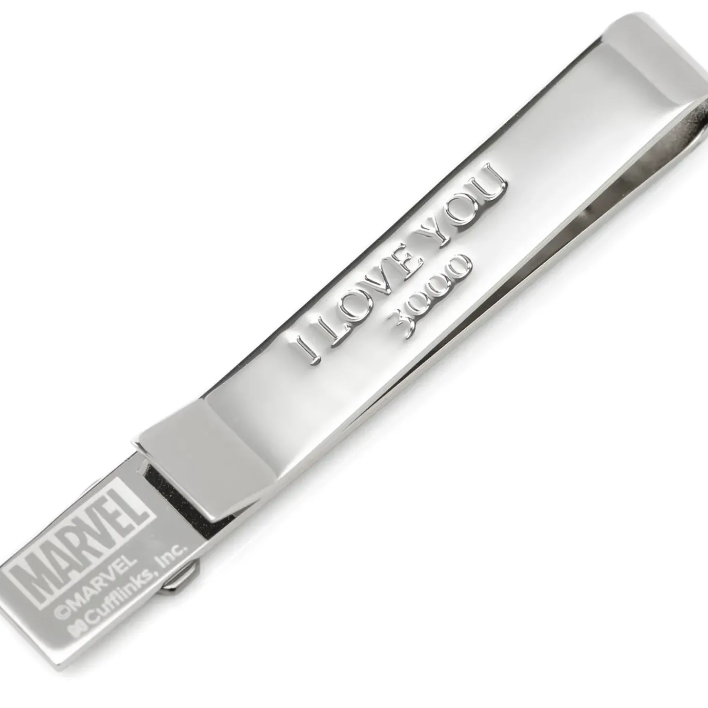 Marvel Iron Man "I Love You 3000" Textured Hidden Message Tie Bar