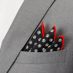 Disney Jack Skellington Men's Black Pocket Square