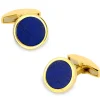 Deakin & Francis 18K Gold Cufflinks with Lapis Lasuli Inlay