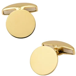 Deakin & Francis 18K Gold Plain Round Cufflinks