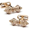 Jacob & Co. 18K Rose Gold Diamond Barbell Cufflinks