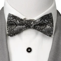 Ox and Bull Trading Co. Kaleido Floral Charcoal Men's Bow Tie