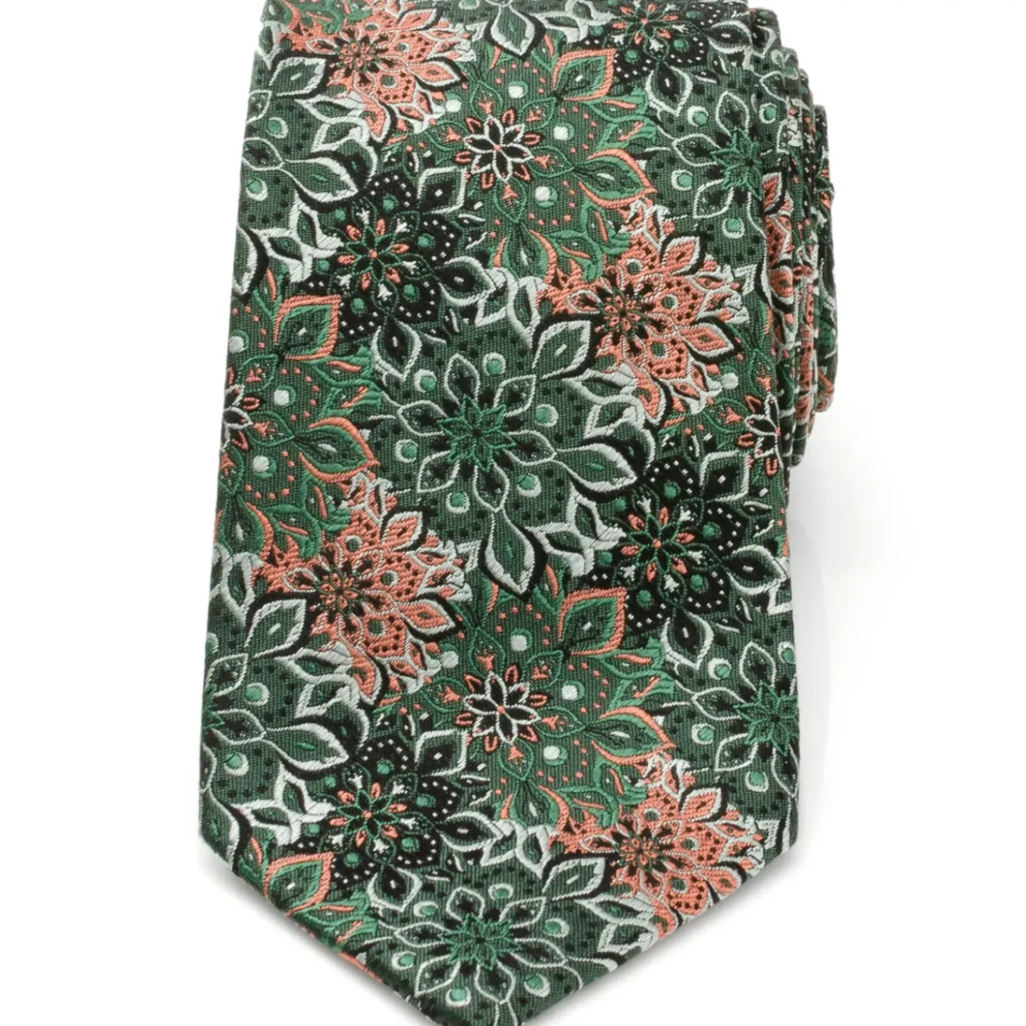 Ox and Bull Trading Co. Kaleido Floral Coral Accented Men's Tie