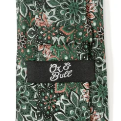 Ox and Bull Trading Co. Kaleido Floral Coral Accented Men's Tie