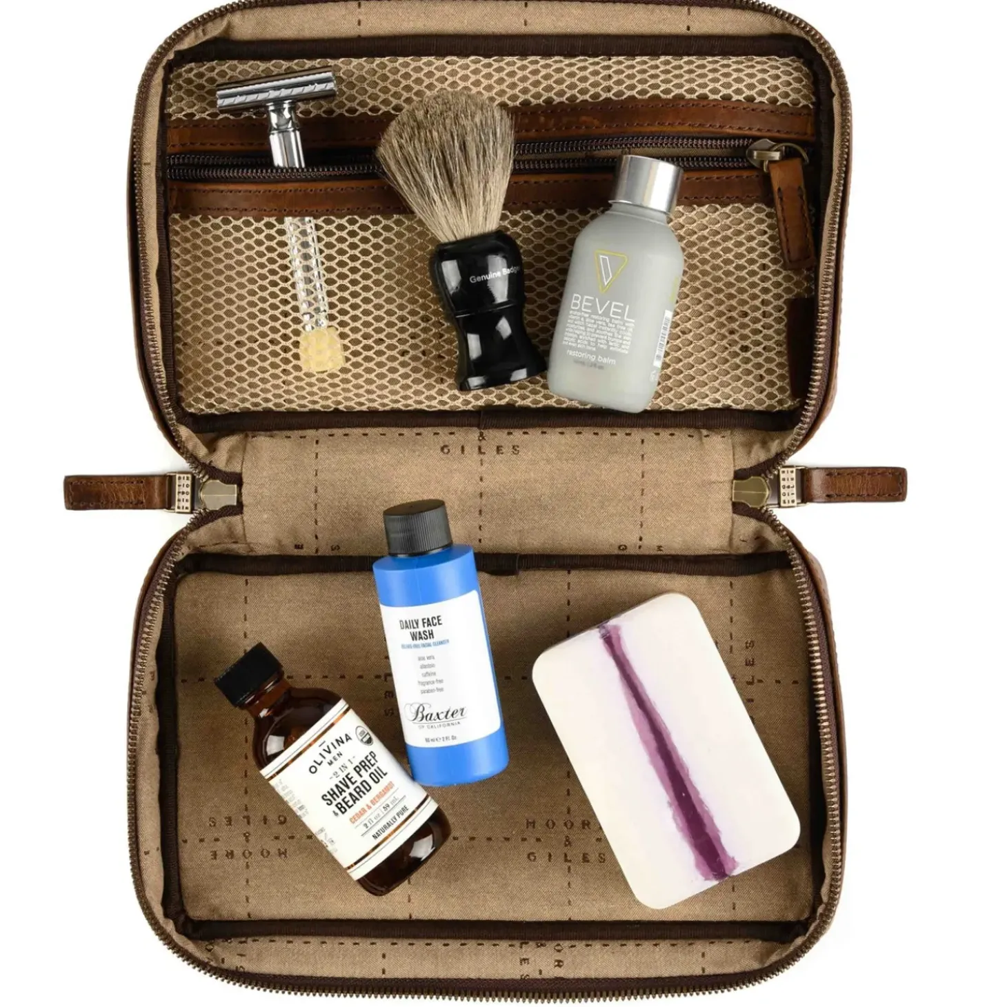 Moore & Giles Kent Travel Kit in Baldwin Oak