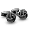 Tateossian Knot Cufflinks with Black Carbon Fibre