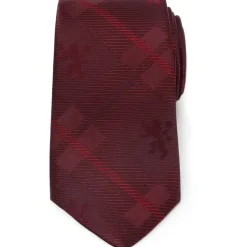Game of Thrones Lannister Lion Red Plaid Silk Men's Tie