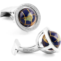Tateossian Lapis Globe Cufflinks