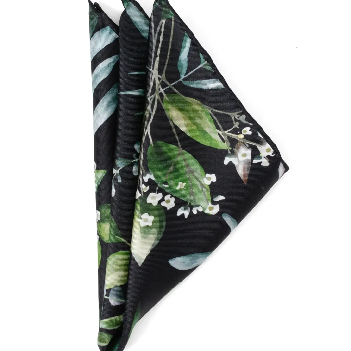 Ox and Bull Trading Co. Leaf Watercolor Black Pocket Square