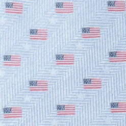 Cufflinks, Inc. Light Blue American Flag Men's Tie