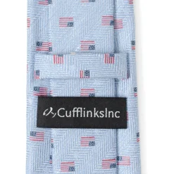 Cufflinks, Inc. Light Blue American Flag Men's Tie