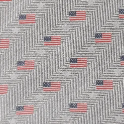 Cufflinks, Inc. Light Gray American Flag Men's Tie