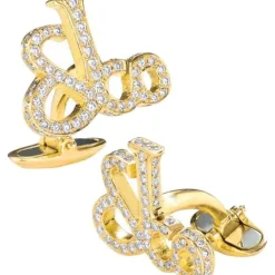 Jacob & Co. Logo Cufflinks with Pave Set White Diamonds
