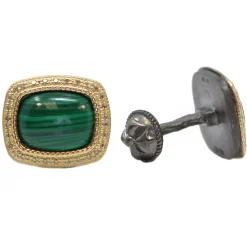 Armenta Malachite with Diamond Cufflinks