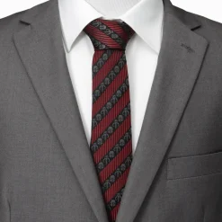 Star Wars Mandalorian Black Red Stripe Men's Tie