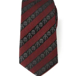 Star Wars Mandalorian Black Red Stripe Men's Tie