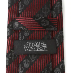 Star Wars Mandalorian Black Red Stripe Men's Tie
