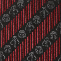 Star Wars Mandalorian Black Red Stripe Men's Tie