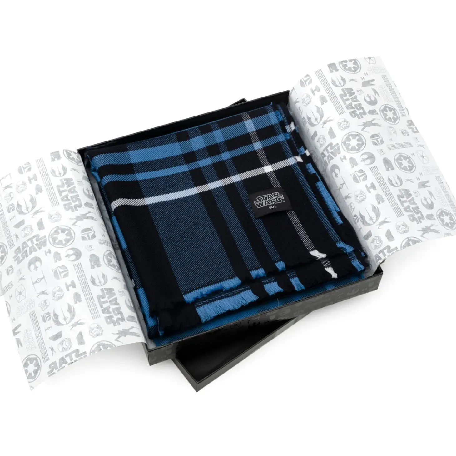 Star Wars Mandalorian Blue Tartan Scarf