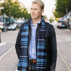 Star Wars Mandalorian Blue Tartan Scarf