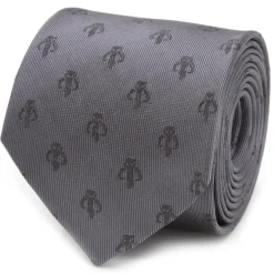 Star Wars Mandalorian Gray Silk Men's Tie
