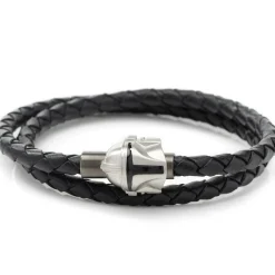 Star Wars Mandalorian Helmet Double Wrap Stainless Steel Bracelet