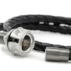 Star Wars Mandalorian Helmet Double Wrap Stainless Steel Bracelet