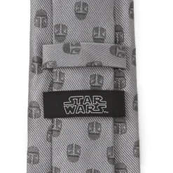 Star Wars Mandalorian Helmet Gray Men's Tie