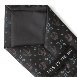 Star Wars Mandalorian Motif Black Men's Tie