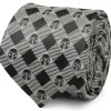 Star Wars Mandalorian Plaid Black Gray Men's Tie